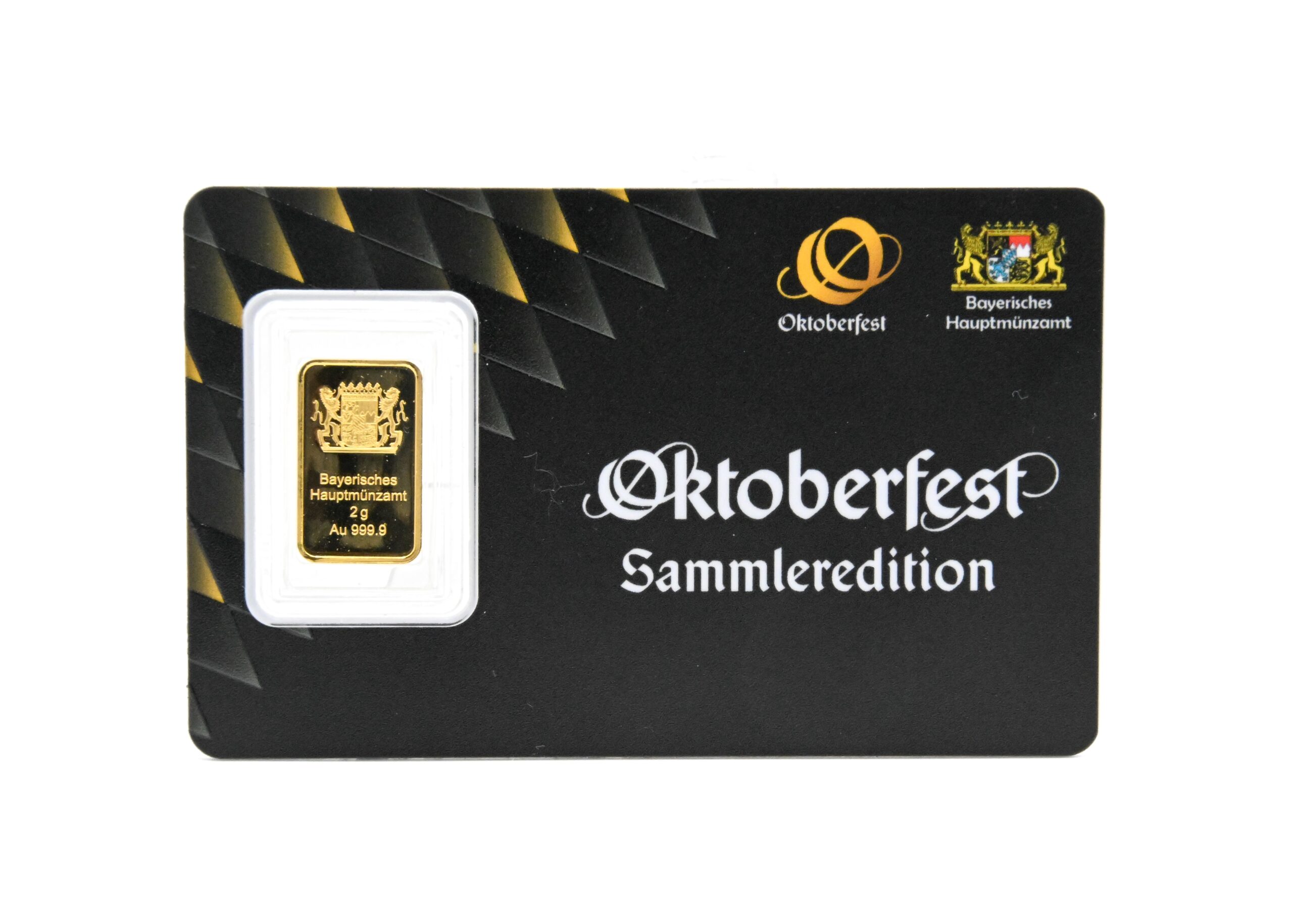 2g Oktoberfest München Goldbarren Rückseite mit Logo
